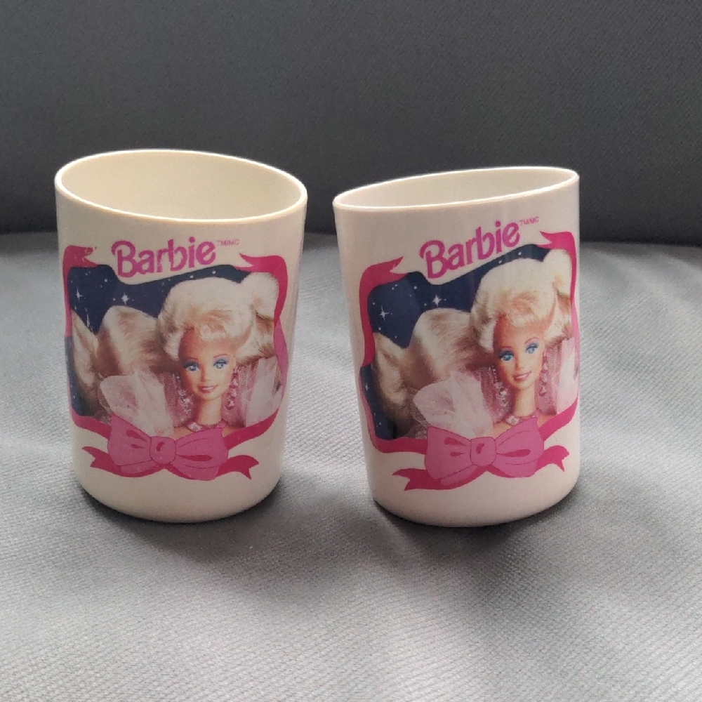 ADD-ON: Pair of Vintage Plastic Barbie Tumblers